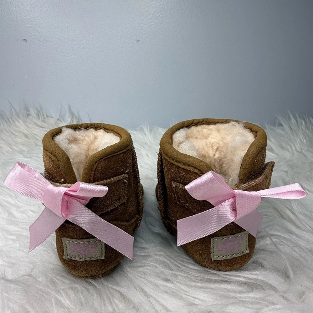 UGG Brown and Tan Baby Boots and Freshly Picked Moccasin Baby Shoe Bundle